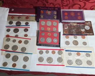 US Mint Uncirculated and Proof Coin Sets Assort.