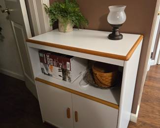 White rolling cabinet