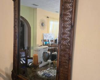 Large Wicker Mirror