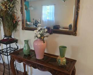Mirror & Table and Vases
