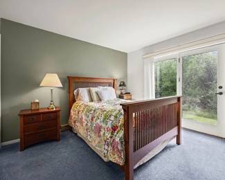 Queen sized mission style bedroom set-plus linens