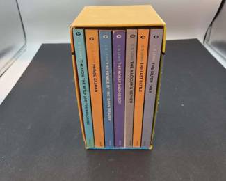Vintage Boxed Set of Seven 7 Paperback Books from The Chronicles Of Narnia Series
