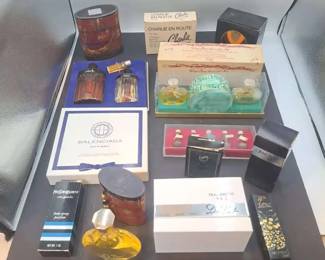 Large Mixed Lot of Perfumes, Soaps, Lotions Powders Incl. Products by Yves St. Laurent, Balenciaga