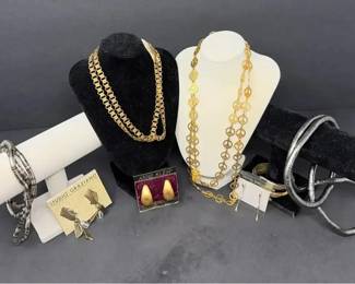 Mixed Lot of Vintage Designer and Fashion Jewelry Incl. Necklaces, Bracelets, and Earrings