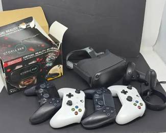 Assorted Virtual Reality Headsets Gaming Controllers Utopia 360, VR Headset, Xbox PlayStation