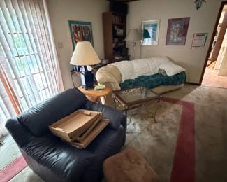 chair, couch, lamps