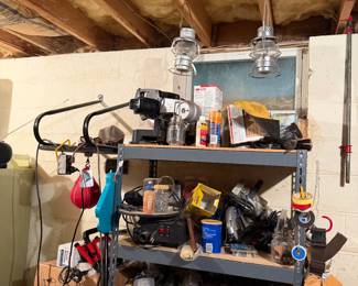 Speed bag, lanterns, tool belt, tools