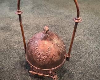 Victorian mechanical revolving butter dish- Dating back to 1890's