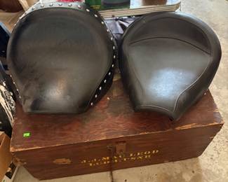 Vintage Motorcycle Seats with stud accents