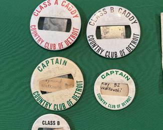 Caddy pins from Country Club of Detroit