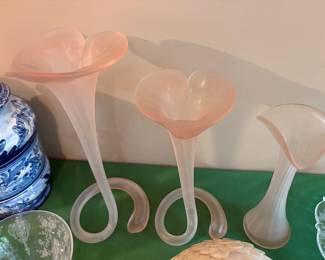 Glass rose bud vases