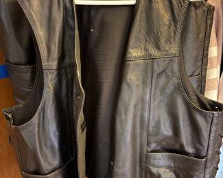 Vintage men's leather biker vest