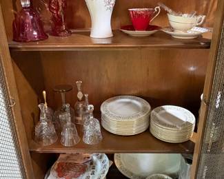 Vintage porcelain vase, china and tea set