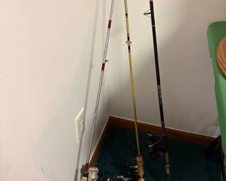 Vintage fishing poles