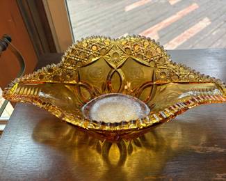 Beautiful golden glass decorative bowl