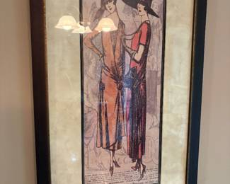 Vintage French fashion illustration print from the 1920s Jazz Age