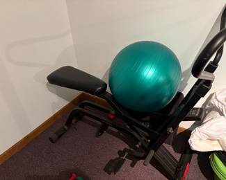 Weslo Cardio Glide / Lifestyler CardioFit Machine and inflatable fitness ball