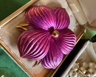 Vintage orchid brooch