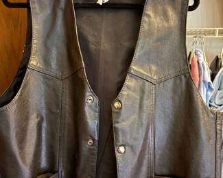 Vintage men's leather biker vest