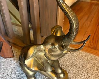 Vintage solid brass elephant statue from the 1980's