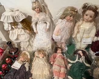 Huge selection of vintage porcelain dolls for sale