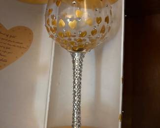 Lolita Heart of Gold" artisan wine glass
