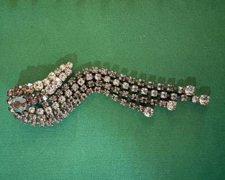 Vintage rhinestone waterfall brooch from the 1940's