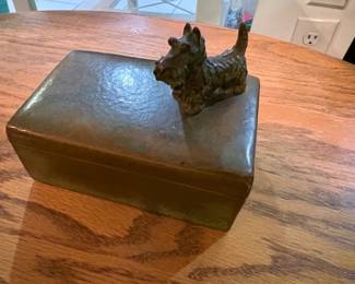 1930s Art Deco bronze trinket box