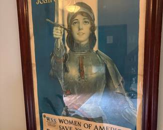 1918 printing of World War I "Joan of Arc Saved France" propaganda poster