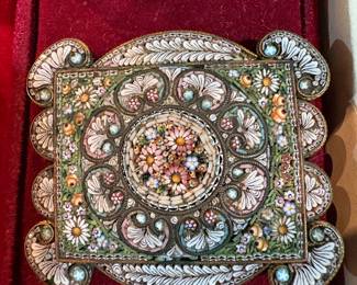 Gorgeous antique Italian micro-mosaic brooch
