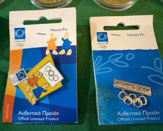 Pins from 2004 Olympics in Athens, Greece