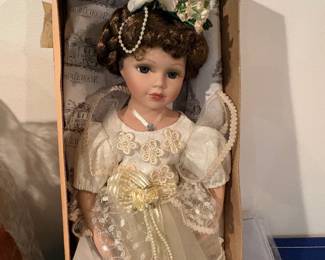 Vintage collectible porcelain doll from the Danville House Collection