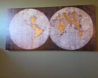 29 Vintage style world map canvas