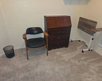 24 Secretary desk and vintage armchair