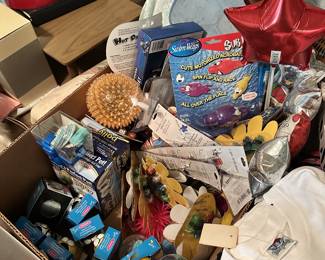 Games, toys, books, and household collectibles.