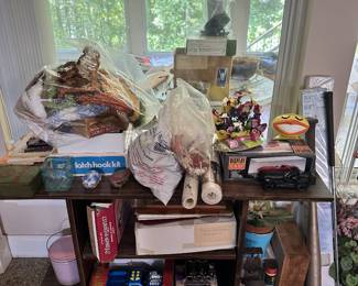 Children's toys, books, plush animals, and household decor.