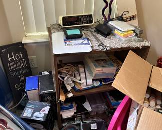 Radios, small electronics, books, and household goods.