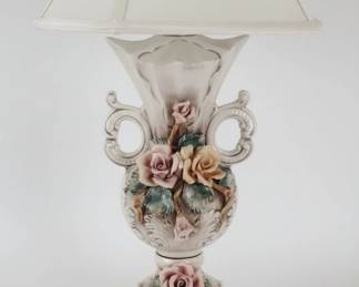 Capodimonte Style Floral Porcelain Table Lamp B