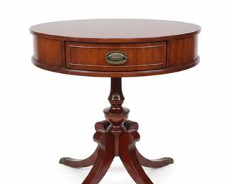 Federal Style Mahogany Drum Table with Brass Claw Feet