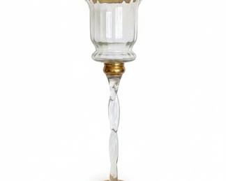 Vintage Gold Crystal Candle Holder