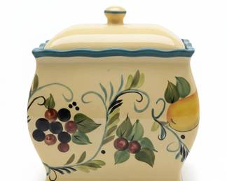 Nonnis Biscotti Cookie Jar Tuscan Fruit Pattern