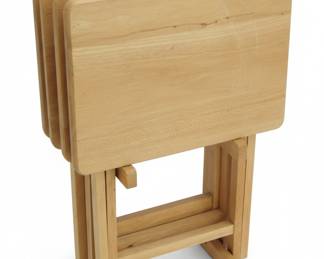 MidCentury Style Folding TV Tray Table Set