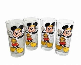 Vintage s Mickey Mouse The Champ Drinking Glasses
