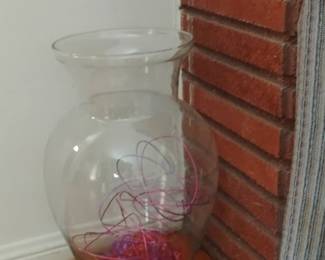 Large Clear Glass Decorative Floor Vase