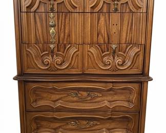MCM French Provincial Style Highboy Dresser