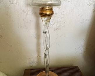 Vintage Gold Crystal Candle Holder second image