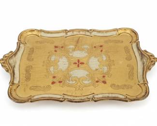 Vintage Florentine Style Gilt Serving Tray
