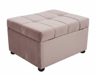 Pink Velvet Tufted Storage Ottoman Bench