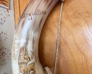 Vintage Argentine Cow Horn Decor second image
