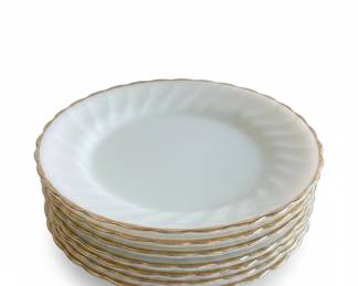 FireKing Golden Shell Milk Glass Dinnerware Set with Gold Trim second image